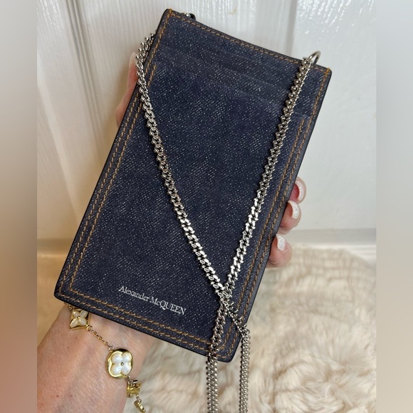 ALEXANDER MCQUEEN DENIM PHONE CASE ON CHAIN - Picture 4 of 12